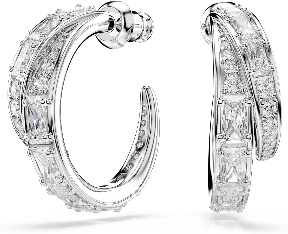 Rhodium-Plated Hoop Earrings