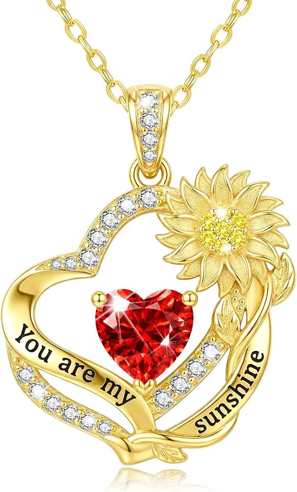 Gold-Tone Sunflower Necklace