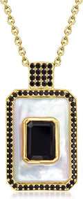 Gold-Tone Onyx Necklace, 18 inches