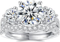 Sterling Silver Round Moissanite Engagement Ring