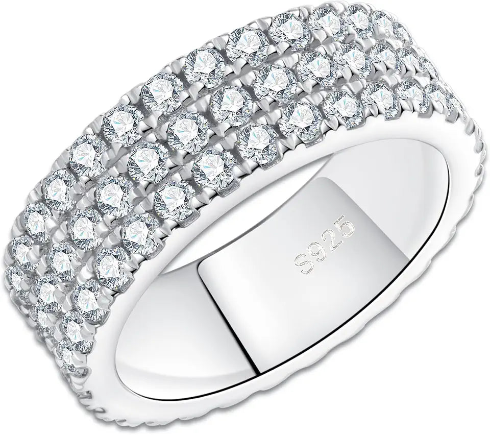 Sterling Silver Moissanite Wedding Band