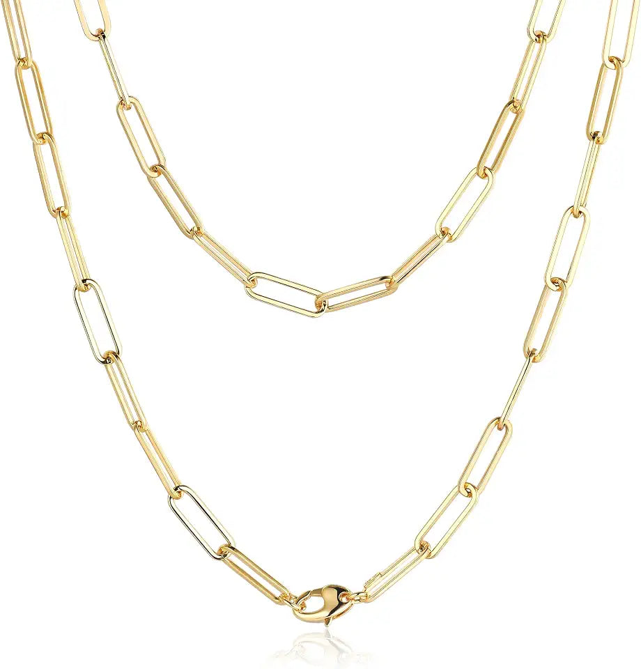 Gold-Tone Paperclip Layered Necklace