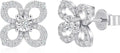 Sterling Silver Round Lab-Grown Diamond Stud Earrings
