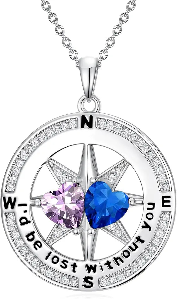 Birthstone Compass Necklace