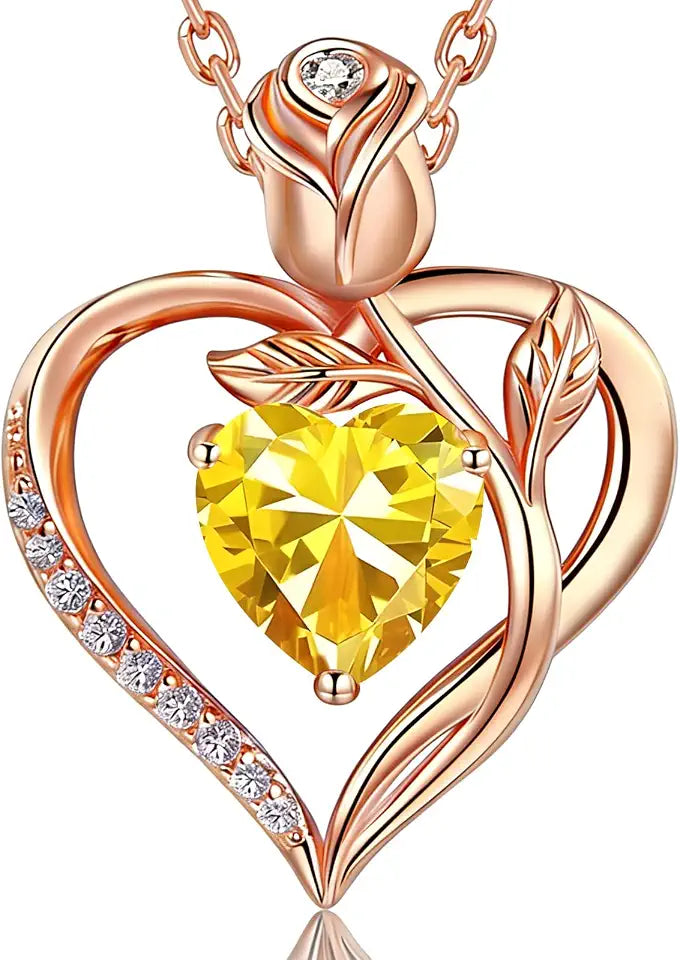 Birthstone Heart Necklace