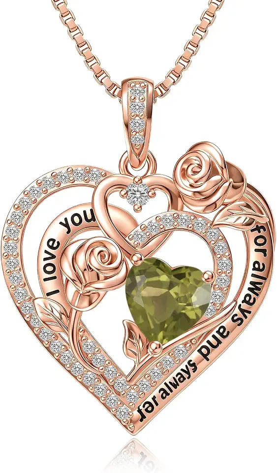 Gold-Tone Birthstone Heart Necklace