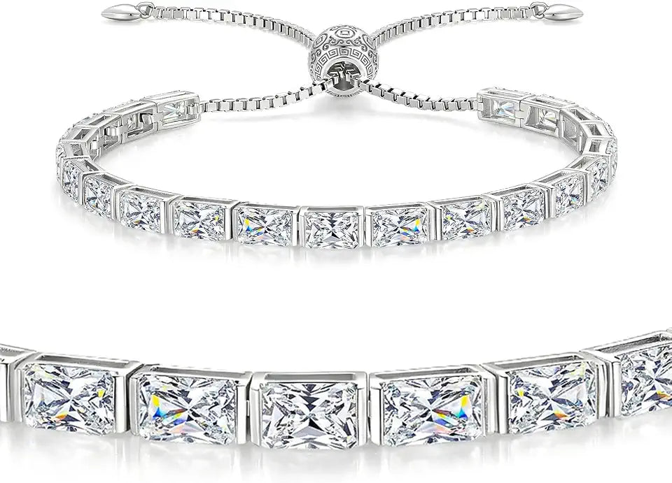Sterling Silver Moissanite Tennis Bracelet