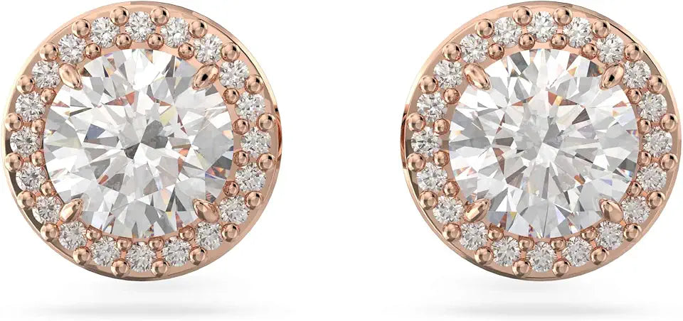 Rose Gold-Tone Round Stud Earrings