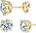 Gold-Tone Sterling Silver Moissanite Earrings