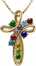 Sterling Silver Birthstone Cross Necklace