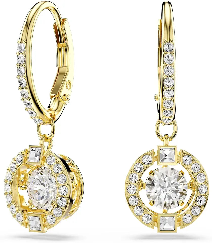 Gold-Tone Round Drop Earrings