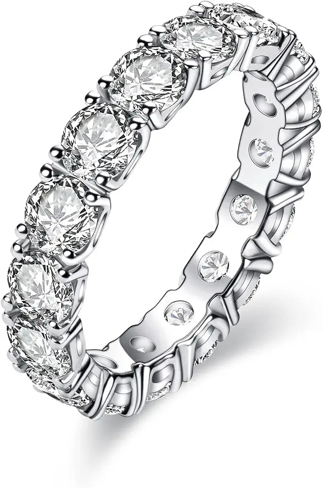 Moissanite Wedding Band, 4.0 mm