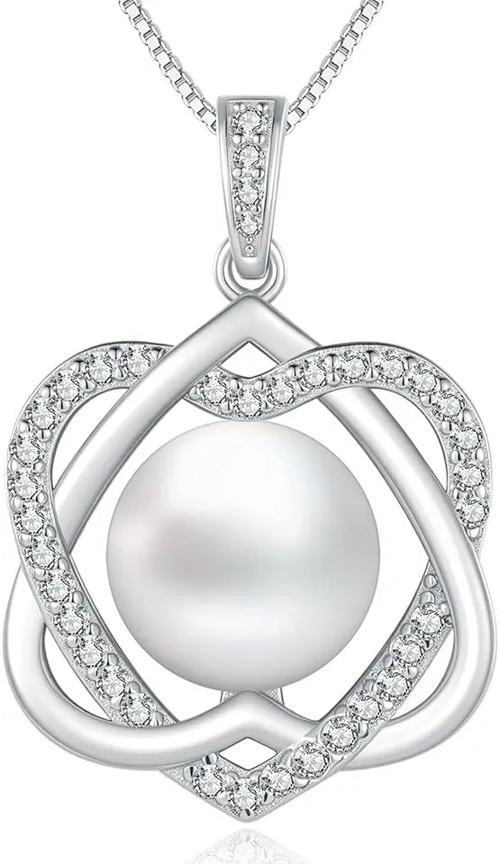 Pearl Heart Infinity Necklace