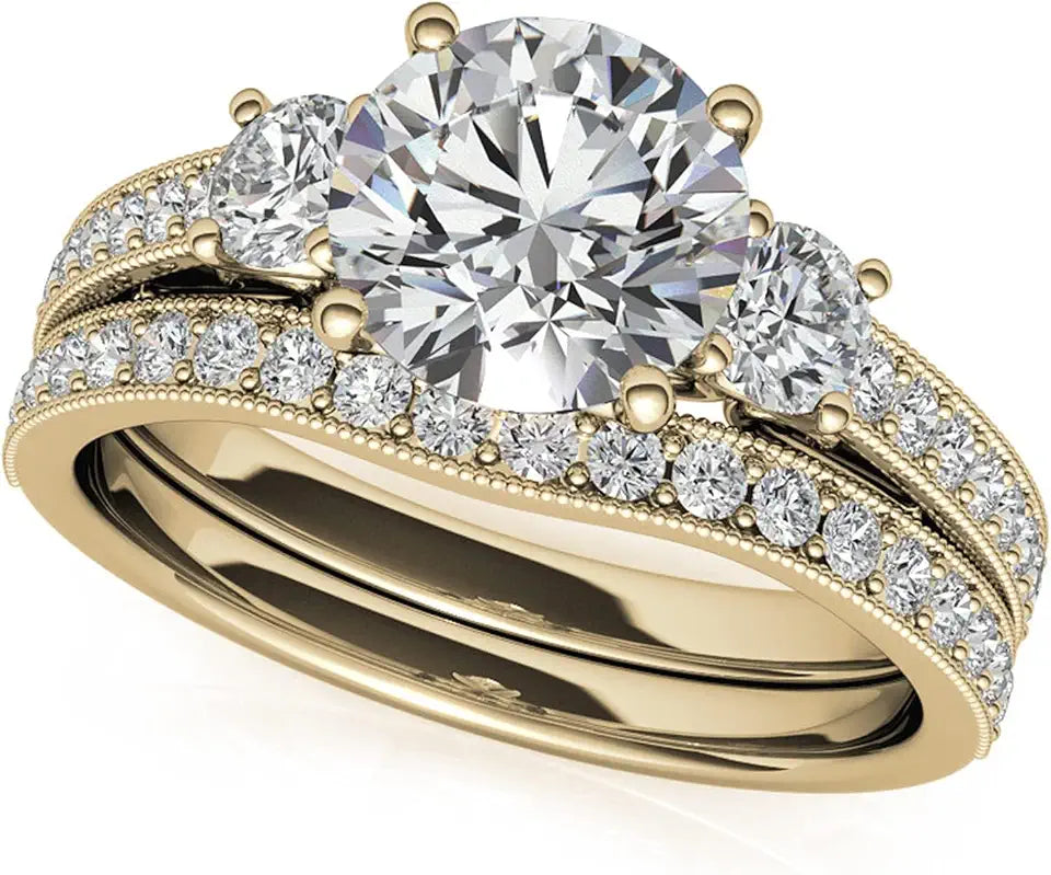 Sterling Silver Round Moissanite Engagement Ring