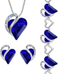 Sapphire Stud Heart Earrings with Birthstone