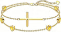 Gold-Tone Birthstone Cross Bracelet