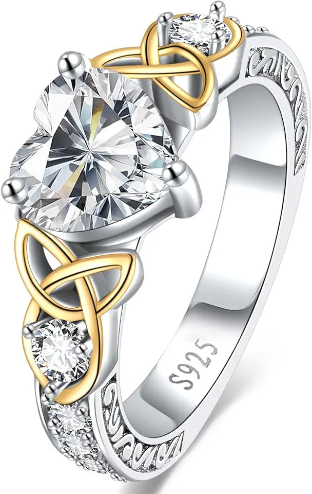 Moissanite Heart Ring