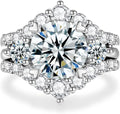 Sterling Silver Round Moissanite Engagement Ring