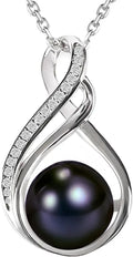 18K Gold-Plated Sterling Silver Black Pearl Necklace