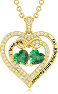 Gold-Tone Birthstone Heart Necklace