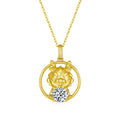 Sterling Silver Chinese Zodiac Dragon Necklace with 1 ct Moissanite – Gold-Plated