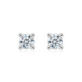Sterling Silver Moissanite Stud Earrings – 0.5 ct or 2 ct, Screw Backs