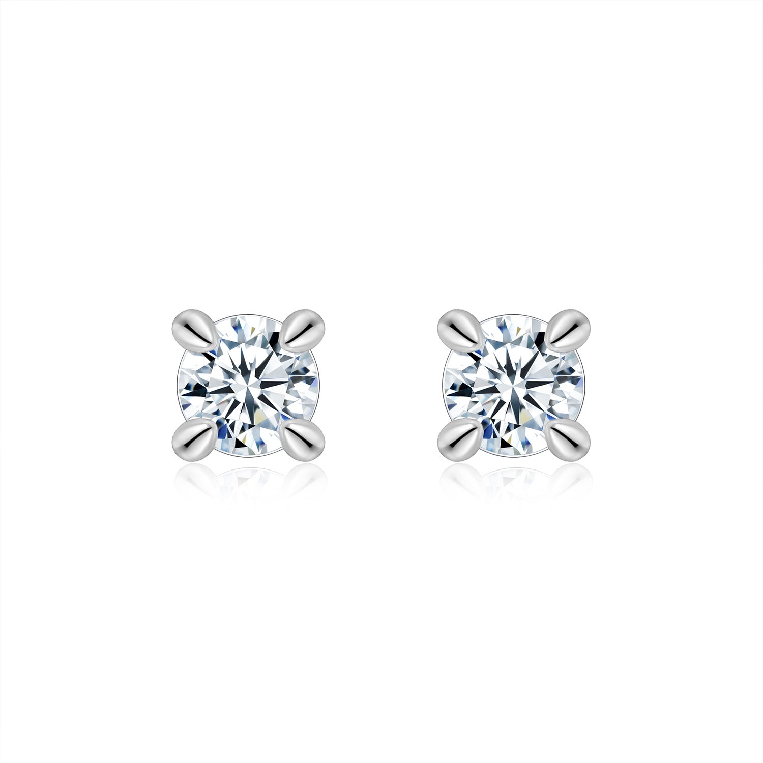 Sterling Silver Moissanite Stud Earrings, 0.5ct or 2ct — side view