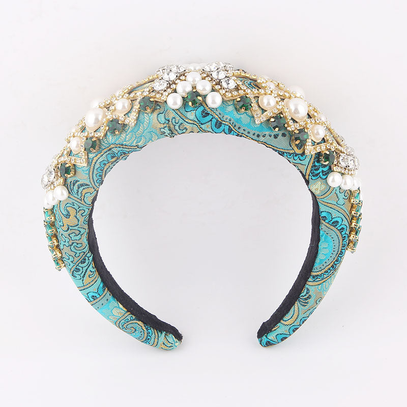 Oversized Baroque Padded Headband for Women, Three Designs — side view