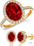 Created Ruby Stud Earrings