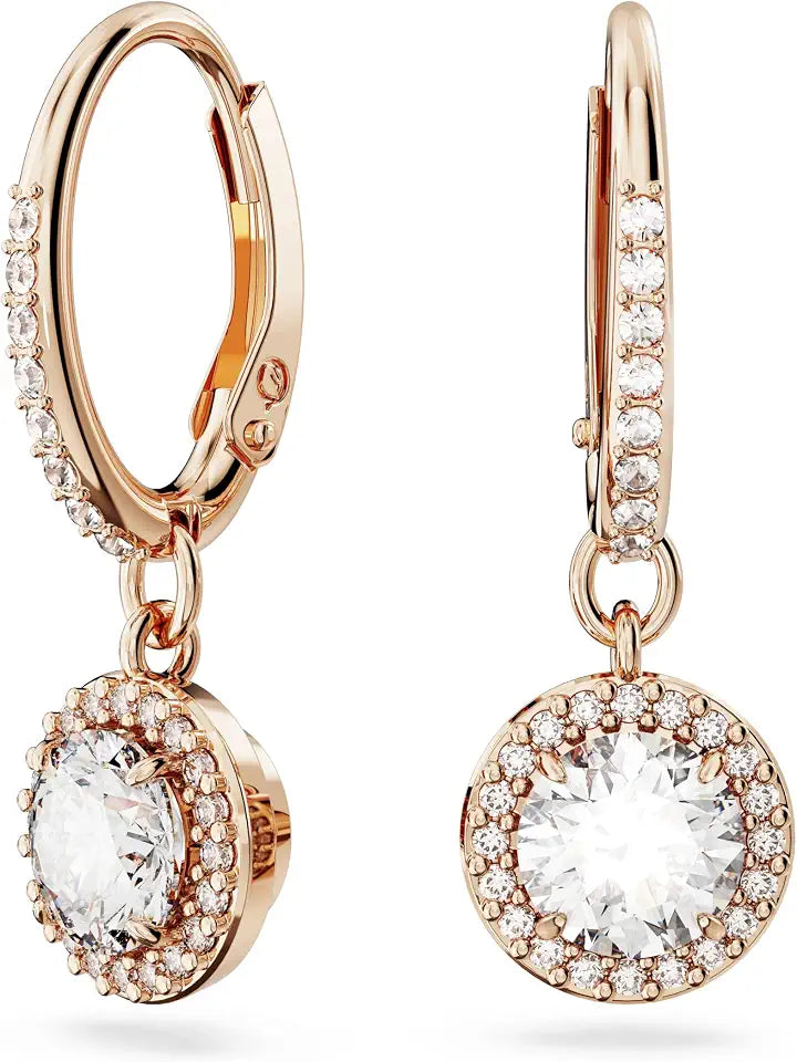 Rose Gold-Tone Round Drop Earrings