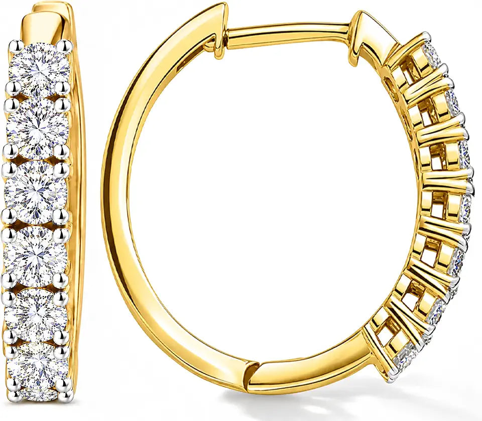 Sterling Silver Lab-Grown Diamond Hoop Earrings