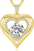 Sterling Silver Moissanite Heart Necklace