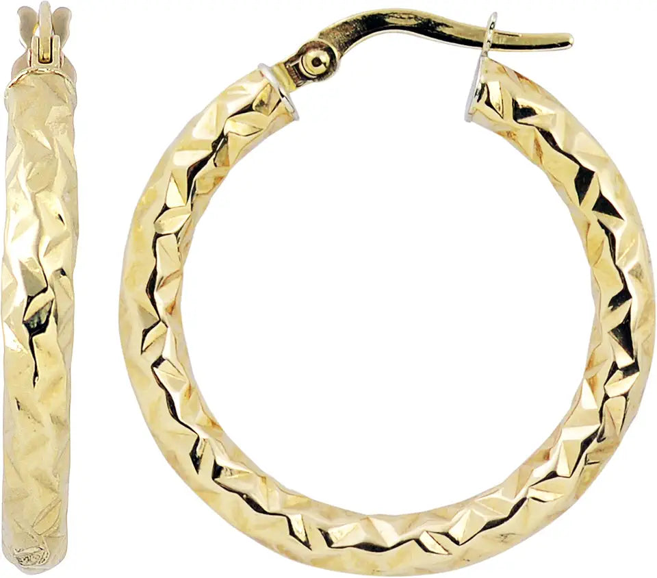 Gold-Tone Round Hoop Earrings, 20 mm