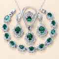 Cubic Zirconia 4-Piece Jewelry Set – Necklace, Earrings, Bracelet and Ring