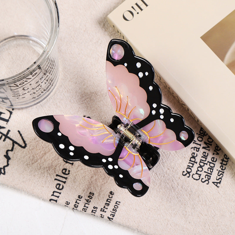 Cellulose Acetate Butterfly Hair Claw Clip in Four Designs — full product view