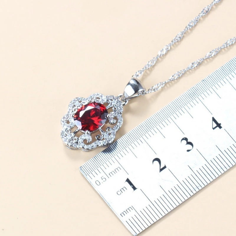 Cubic Zirconia 4-Piece Jewelry Set, Necklace — alternate angle