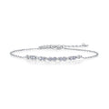 Sterling Silver Infinity Bracelet with Moissanite – Adjustable Chain