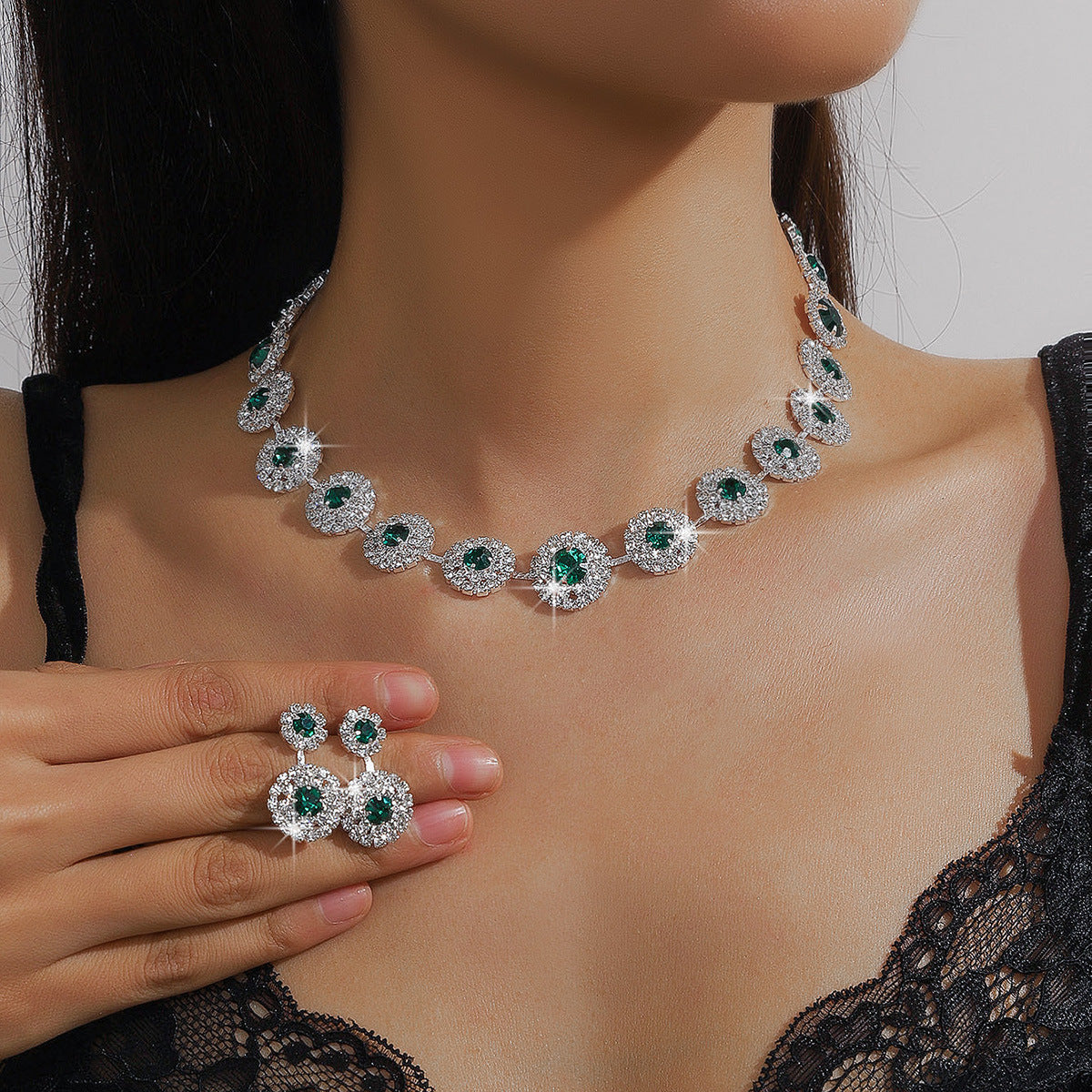 Bridal Necklace and Earrings Set, Four Styles — full product view