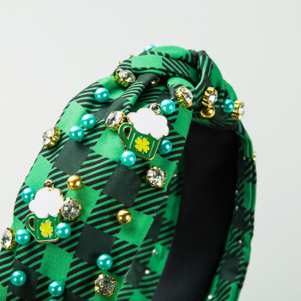 Rhinestone St Patrick's Day Headband for Women — alternate angle