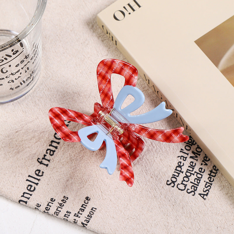 Cellulose Acetate Butterfly Hair Claw Clip in Four Designs — scale reference
