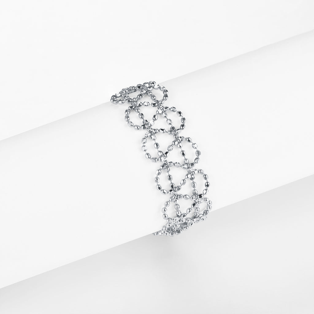 Sterling Silver Open Cutout Ring, 8.4 mm Wide — front view