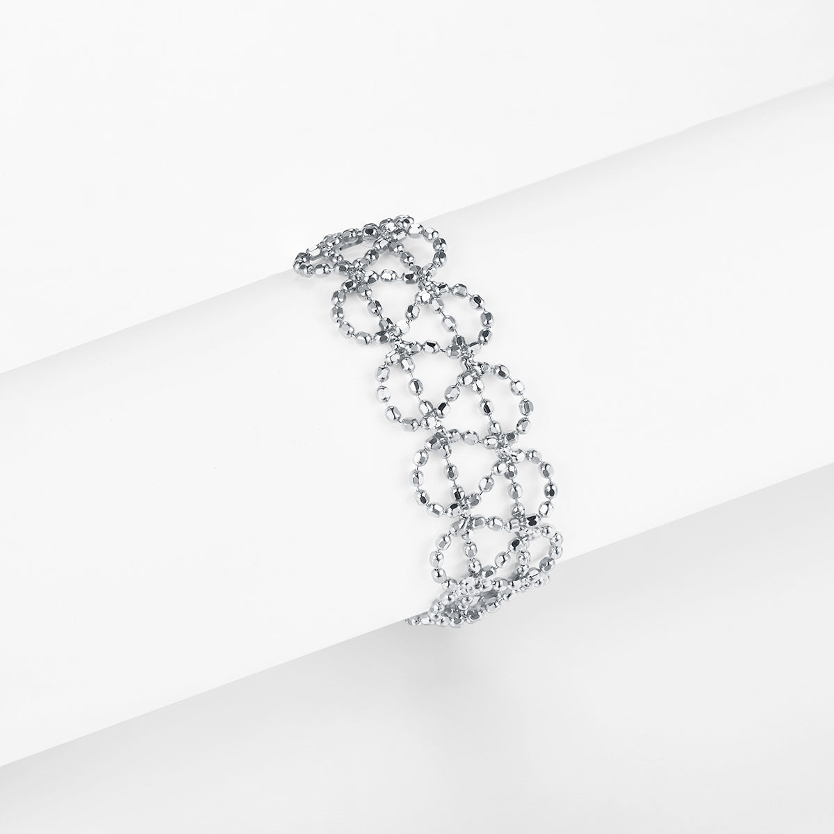 Sterling Silver Open Cutout Ring, 8.4 mm Wide — front view