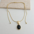 Black Onyx Necklace or Earrings – Irregular Stitched, Chinese-Style Design