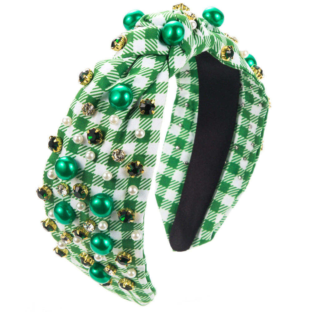 Rhinestone St Patrick's Day Headband for Women — shown in use
