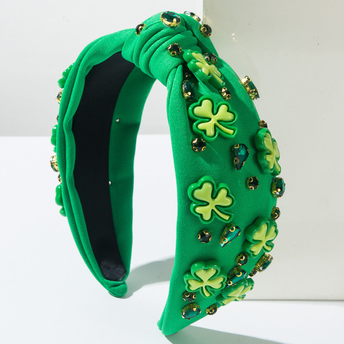 Rhinestone Green Headband for St Patrick's Day — full product view