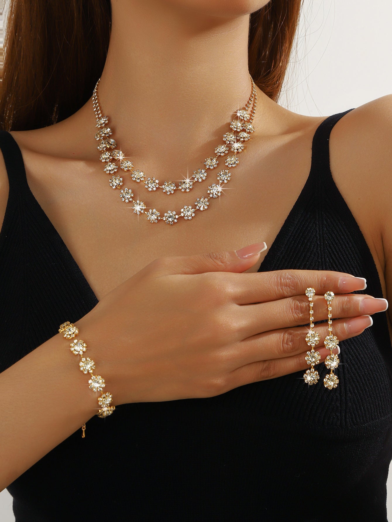 Bridal Necklace, Earrings and Bracelet Set in Six Styles — Banquet and Wedding Jewelry for Women