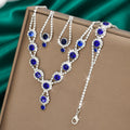 Rhinestone Geometric 3-Piece Jewelry Set – Necklace, Earrings and Bracelet