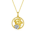 Sterling Silver Chinese Zodiac Ox Necklace with 1 ct Moissanite – Gold-Plated